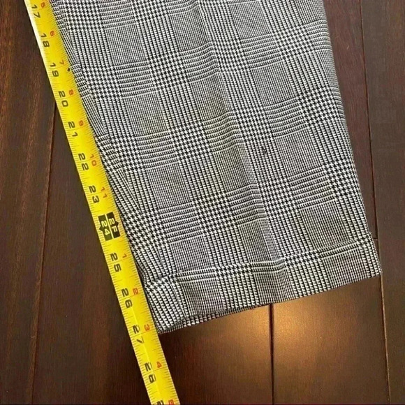 Vintage High Waisted Pleated Trouser Pants  Black White Glen Plaid 12 Petite - Picture 11 of 16